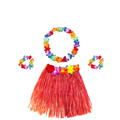 Fantasia de Carnaval Feminina Havaiana Luau (Saia de Fitas, Colar, 2 Pulseiras, Coroa)
