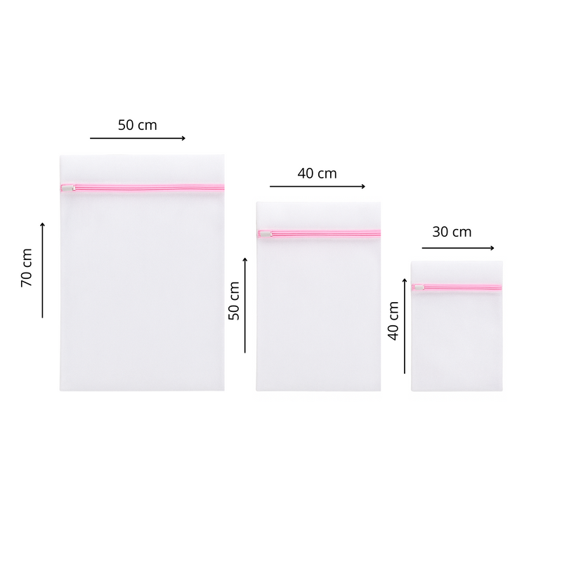 Kit 3 Saquinhos Protetores Para Lavagem De Roupas Delicadas Cor Branco