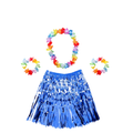Fantasia de Carnaval Feminina Havaiana Luau (Saia de Fitas, Colar, 2 Pulseiras, Coroa)