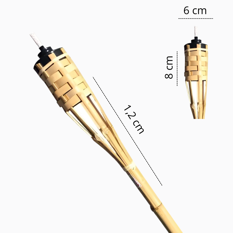Tocha Bambu Lamparina Iluminação Festa Temática Decoração Jardim Luau 120cm