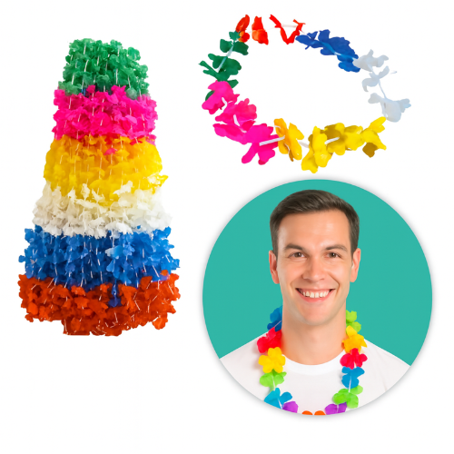 120 Unidades Colar Havaiano Flor Festa Carnaval Fantasia
