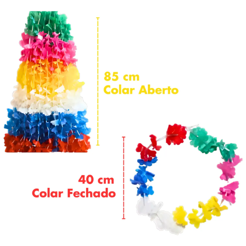 120 Unidades Colar Havaiano Flor Festa Carnaval Fantasia