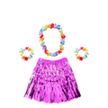 Fantasia de Carnaval Feminina Havaiana Luau (Saia de Fitas, Colar, 2 Pulseiras, Coroa)