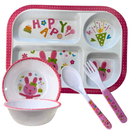 Kit Refeição Infantil Completo/ Prato Divisória/Tigela/Talheres Bichinhos /Presente Chá de Bebê