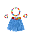 Fantasia de Carnaval Feminina Havaiana Luau (Saia de Fitas, Colar, 2 Pulseiras, Coroa)