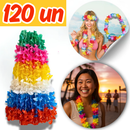 120 Unidades Colar Havaiano Flor Festa Carnaval Fantasia