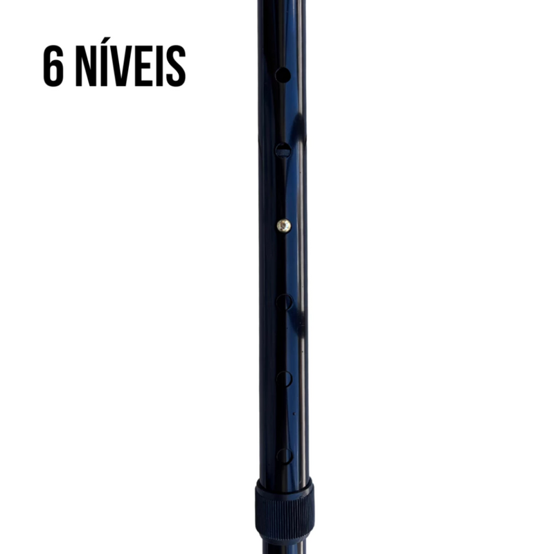 Bengala Para Idoso Alumínio Ortopédica Reforçada 6 Ajustes