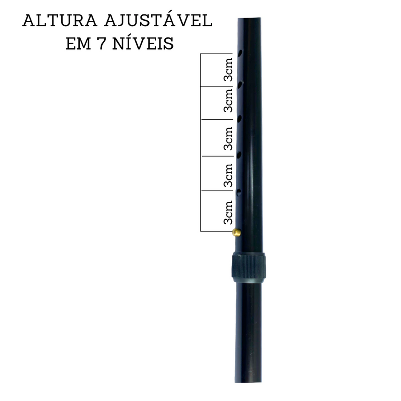 Bengala Para Idoso Alumínio Ortopédica Reforçada 6 Ajustes