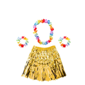 Fantasia de Carnaval Feminina Havaiana Luau (Saia de Fitas, Colar, 2 Pulseiras, Coroa)