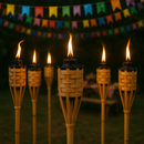 Tocha Bambu Lamparina Iluminação Festa Temática Decoração Jardim Luau 120cm