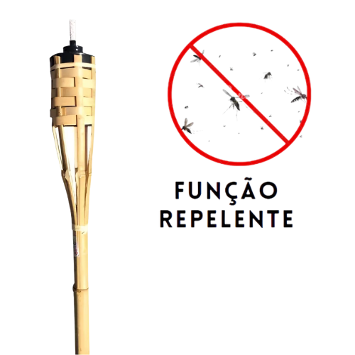 Tocha Bambu Lamparina Iluminação Festa Temática Decoração Jardim Luau 120cm